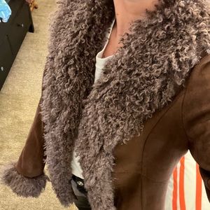 Brown fur cardigan soft